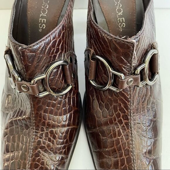 Aerosoles ~ In a Cinch ~?Brown Croc Print Mules ~ size 8.5 - Picture 4 of 7